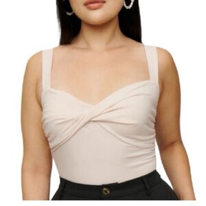White Ivory XS Reformation Anine twist tank top crop top BNWT